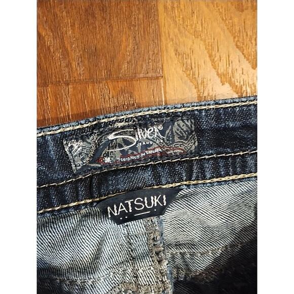 Silver Denim Jeans Women's 28 X 30 Actual Blue Natsuki Bootcut Dark Wash Flap - Picture 5 of 10